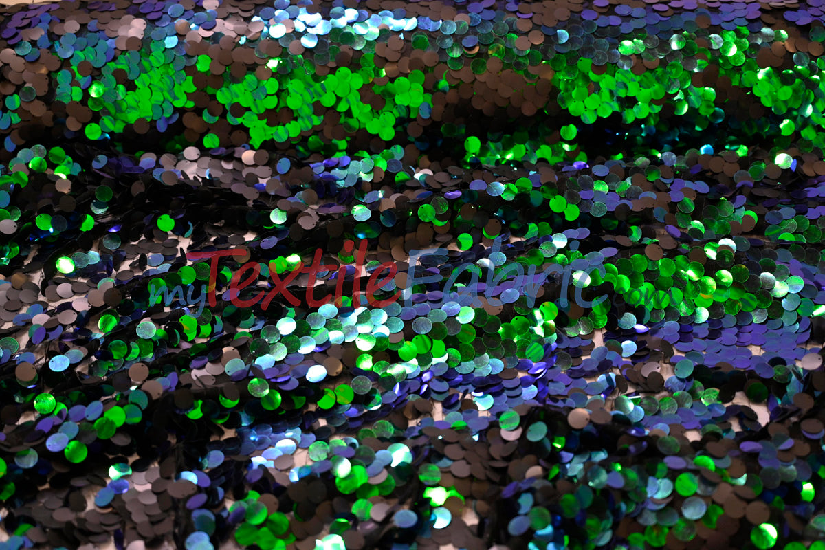 Fish Scale Paillette Sequins Fabric | 9mm Sequins Fabric | 52" Wide | Multiple Colors |