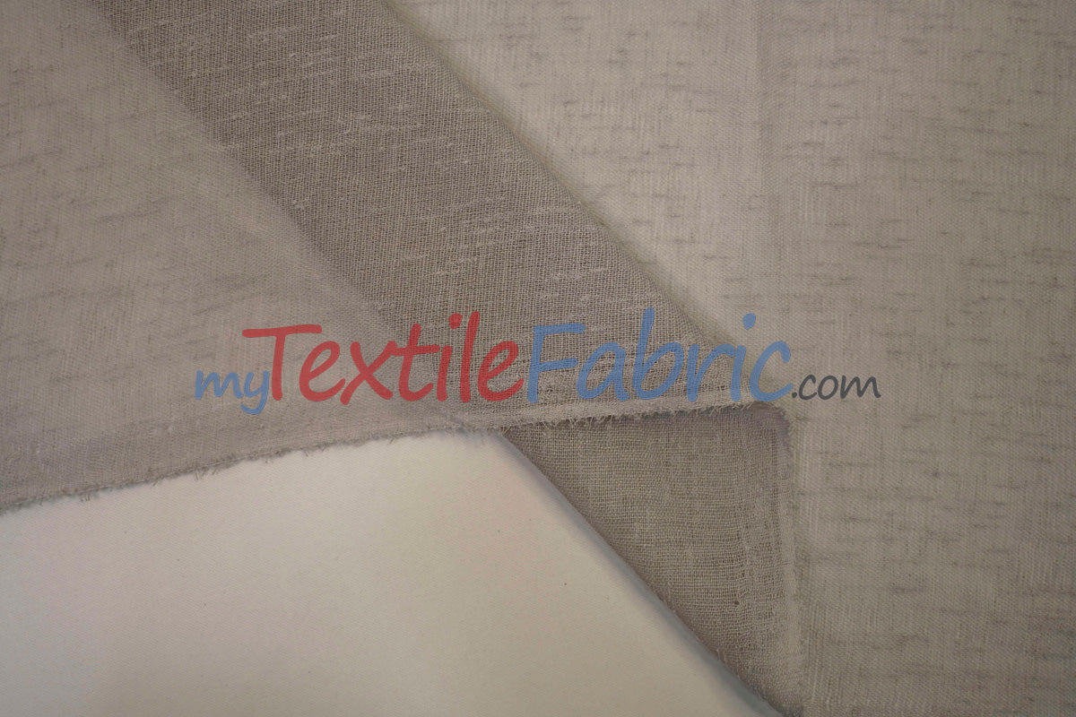 Swiss Sheer Fabric | Linen-Look Sheer Drapery | 130″ Wide | Event & Home Curtains | Available in 15 Colors