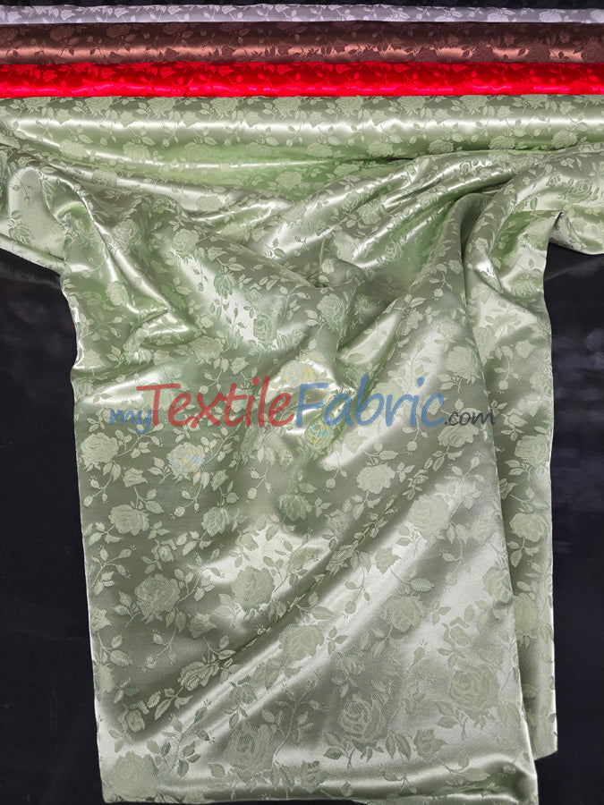 Satin Jacquard - Satin Flower Brocade - Sample Swatch 3x3