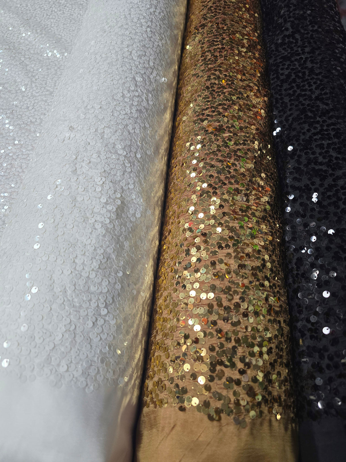 Sequins Taffeta Fabric by the Yard | Glitz Sequins Taffeta Fabric | Raindrop Sequins | 54" Wide | Tablecloths, Runners, Dresses, Apparel |