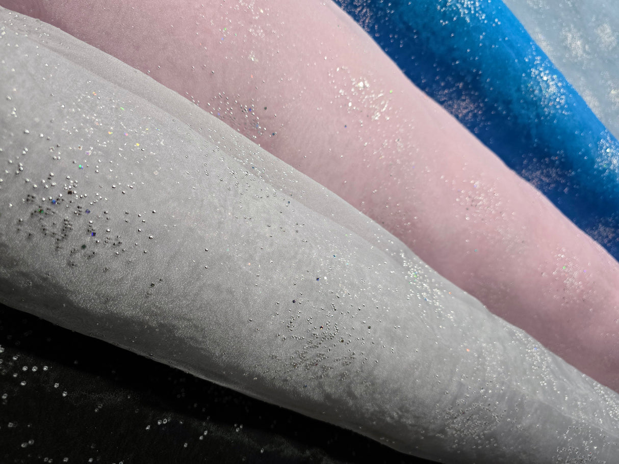 Sparkle Organza Fabric | Glitter Beads on Organza Fabric | 58" Wide |