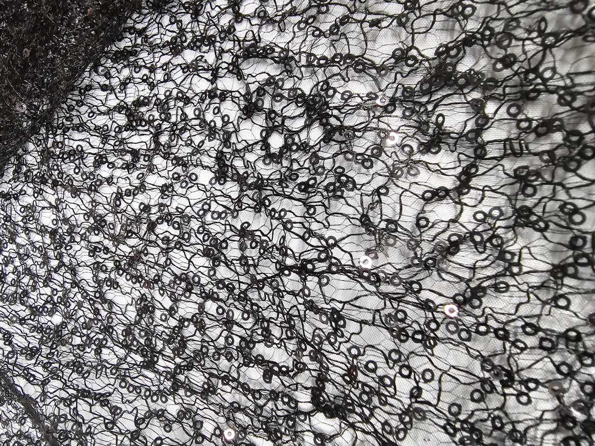 Spider Web Sequins Fabric | Metallic Web Sequins Fabric | 54" Wide |