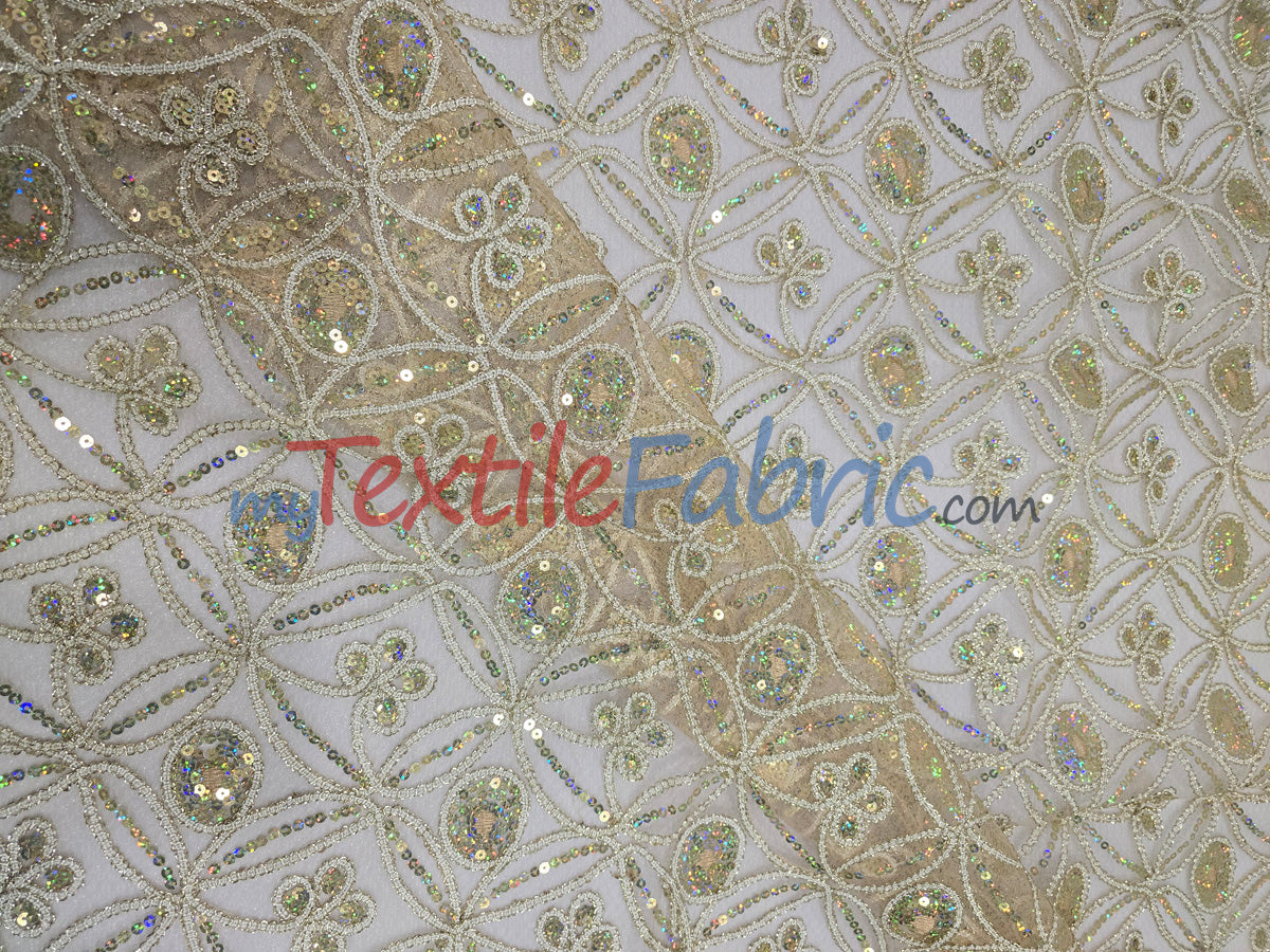 Coco Star Sheer Embroidery | Double Scallop Lace | 52" Wide |
