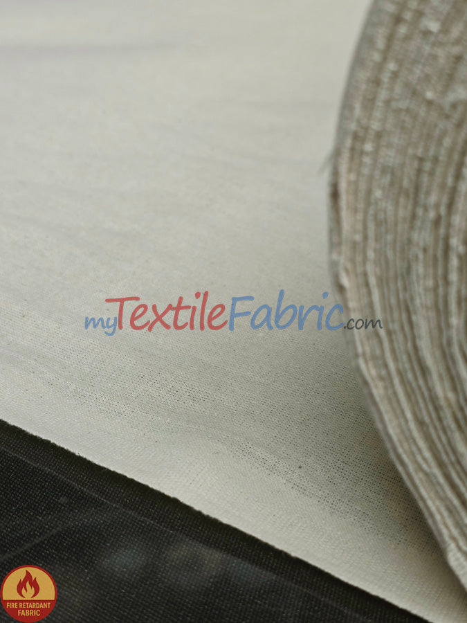 125” Fire Retardant Natural Muslin | Extra-Wide Cotton Fabric for Stage, Drapery & Scenic Use