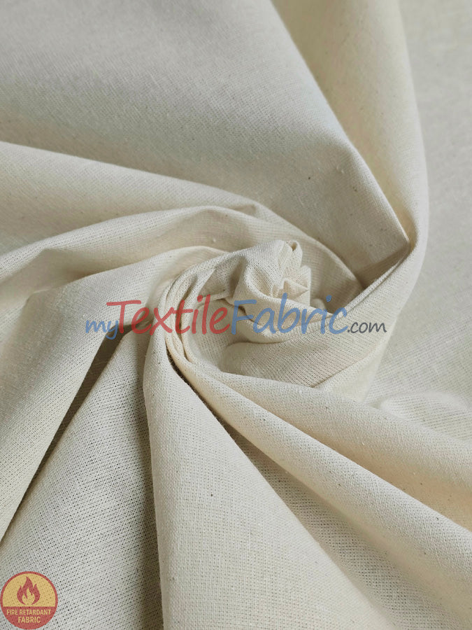 125” Fire Retardant Natural Muslin | Extra-Wide Cotton Fabric for Stage, Drapery & Scenic Use