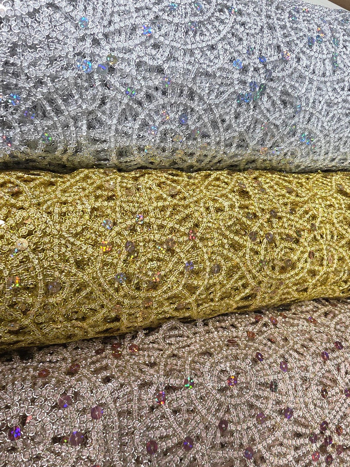 Open Weave Chain Chemical Lace Fabric by the Yard and Wholesale Bolt | 50" Wide |