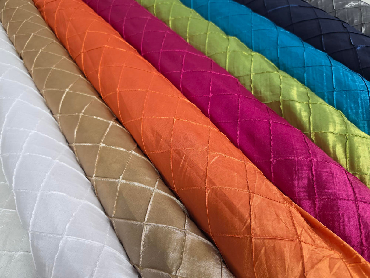 Taffeta Pintuck Fabric | 2"x2" Diamond | Diamond Taffeta Fabric | 54" Wide | Multiple Colors |