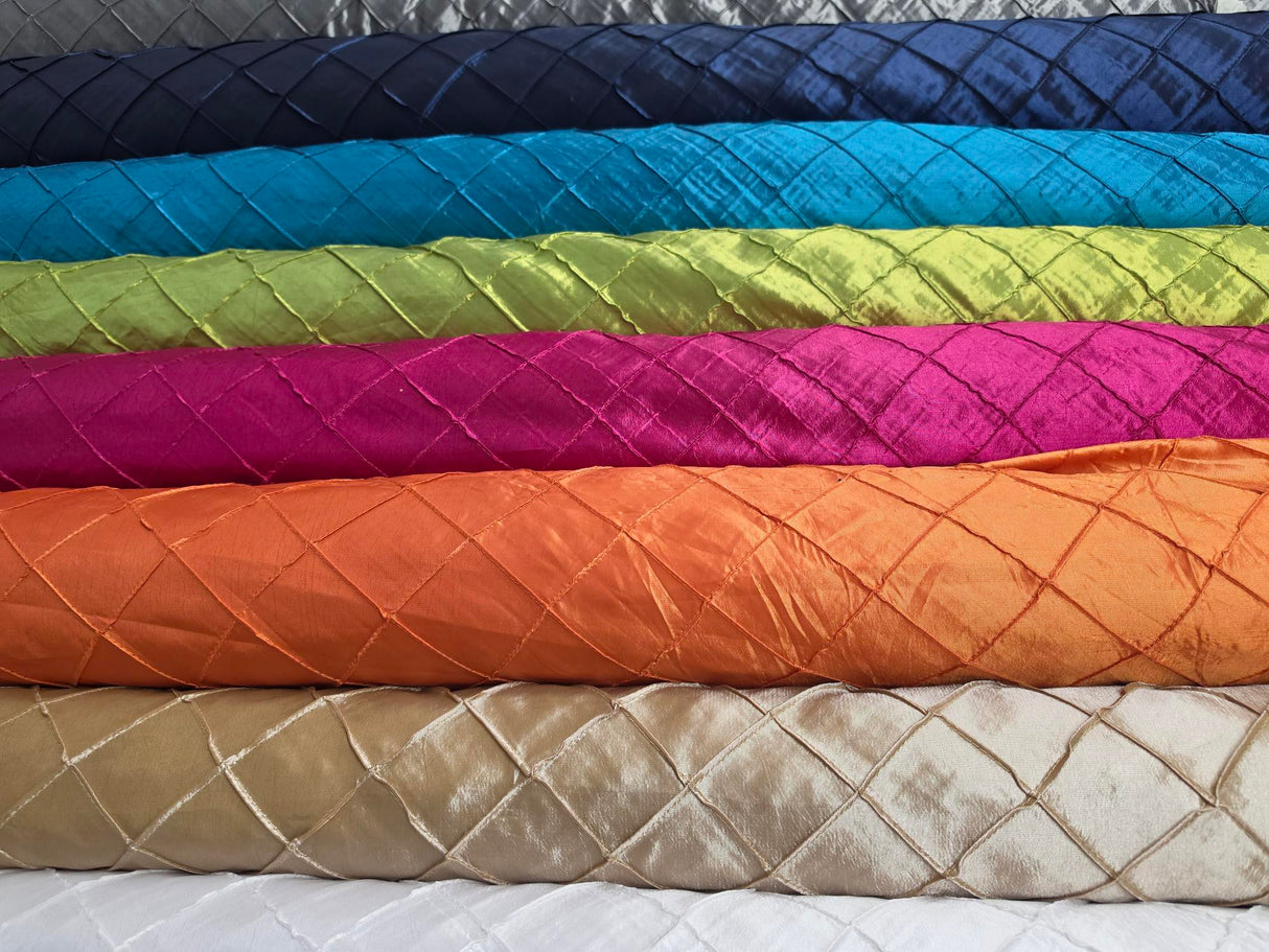 Taffeta Pintuck Fabric | 2"x2" Diamond | Diamond Taffeta Fabric | 54" Wide | Multiple Colors |