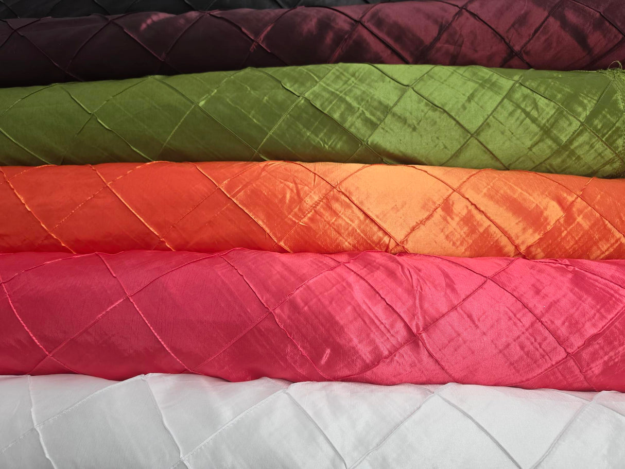 Taffeta Pintuck Fabric | 4"x4" Diamond | Diamond Taffeta Fabric | 58" Wide | Multiple Colors Yards & Bolts