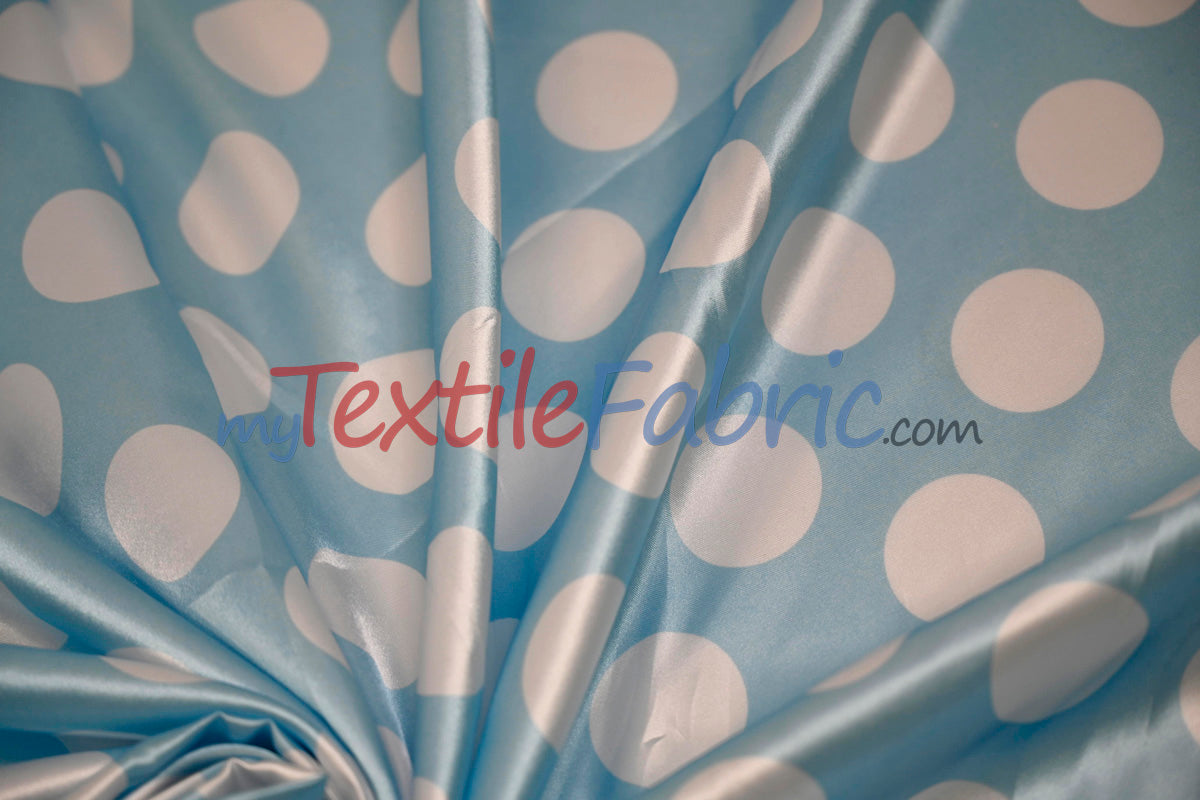 Polka Dot Satin | Soft Satin Polka Dot Charmeuse Fabric | 60" Wide |