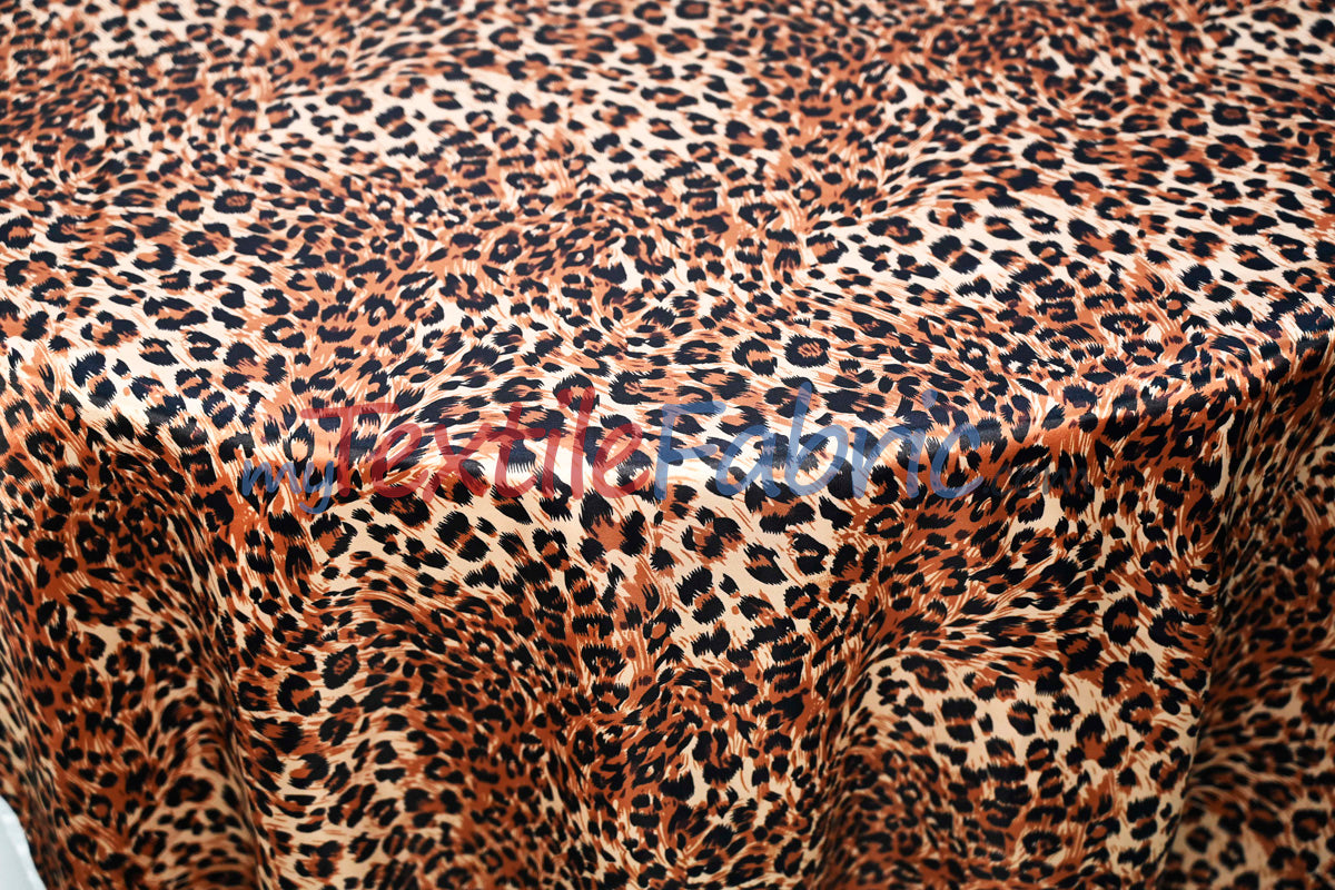 Animal Cheetah Satin Print Fabric | Soft Cheetah Charmeuse Satin | 60" Wide |