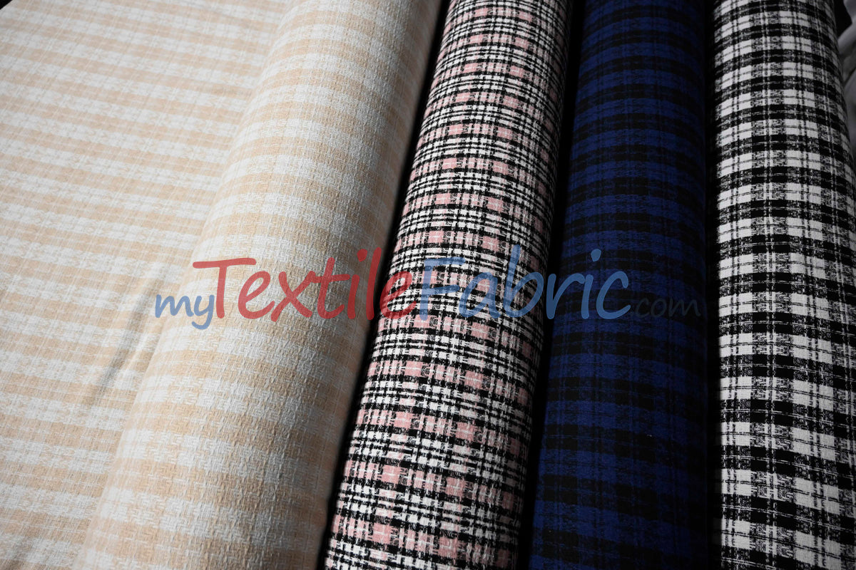 Classic Tweed Fabric | 60" Wide | Timeless Woolen-Style Polyester Tweed