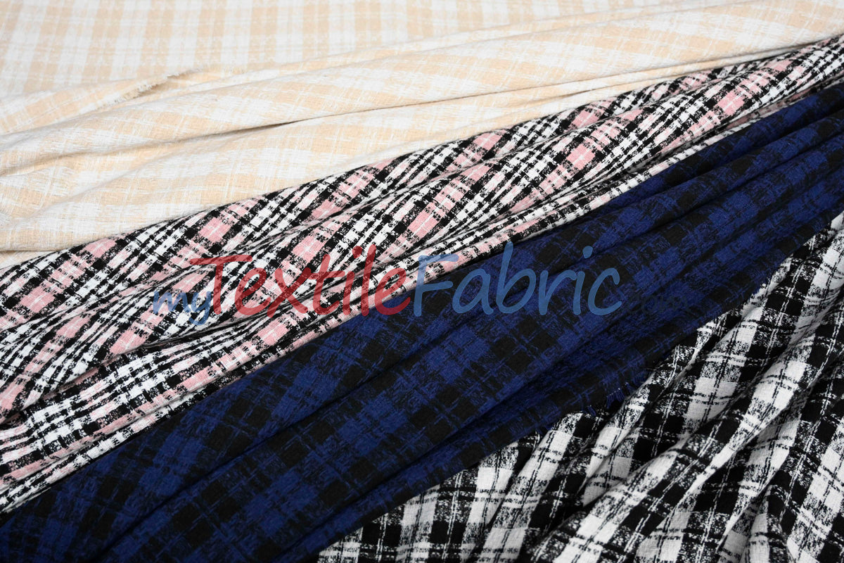 Classic Tweed Fabric | 60" Wide | Timeless Woolen-Style Polyester Tweed