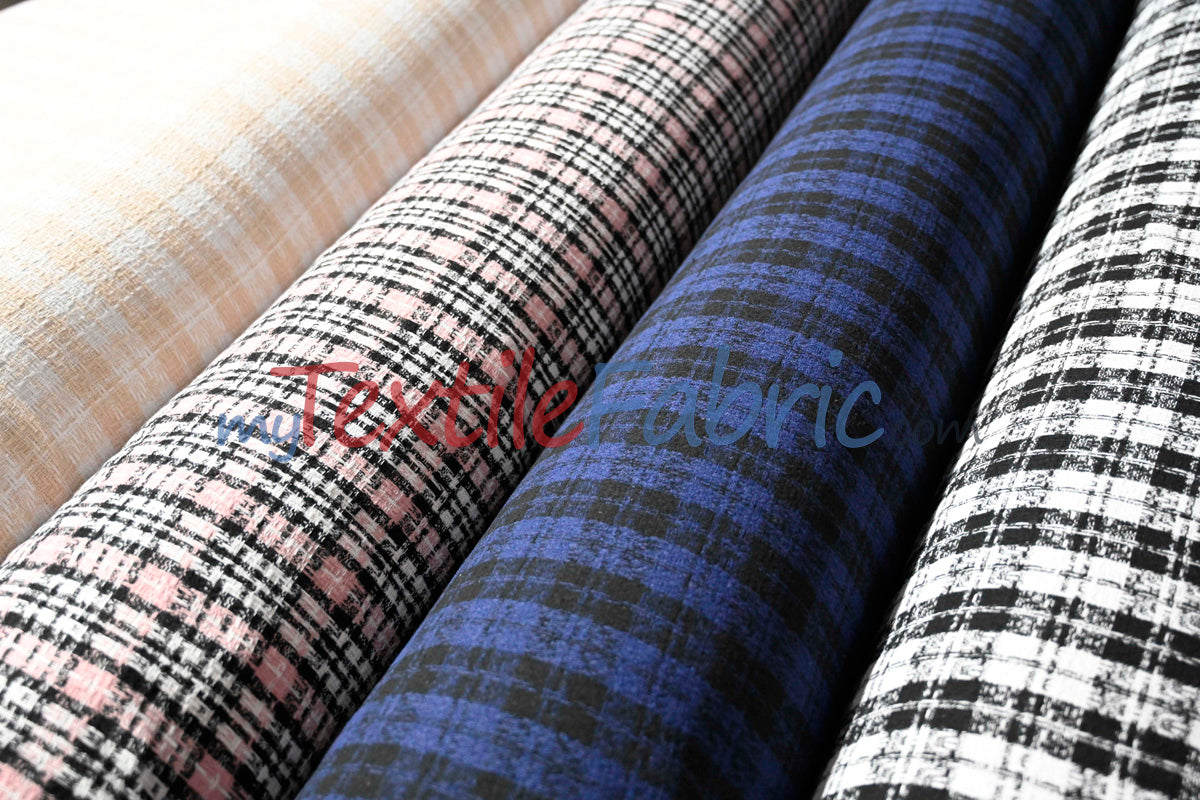 Classic Tweed Fabric | 60" Wide | Timeless Woolen-Style Polyester Tweed