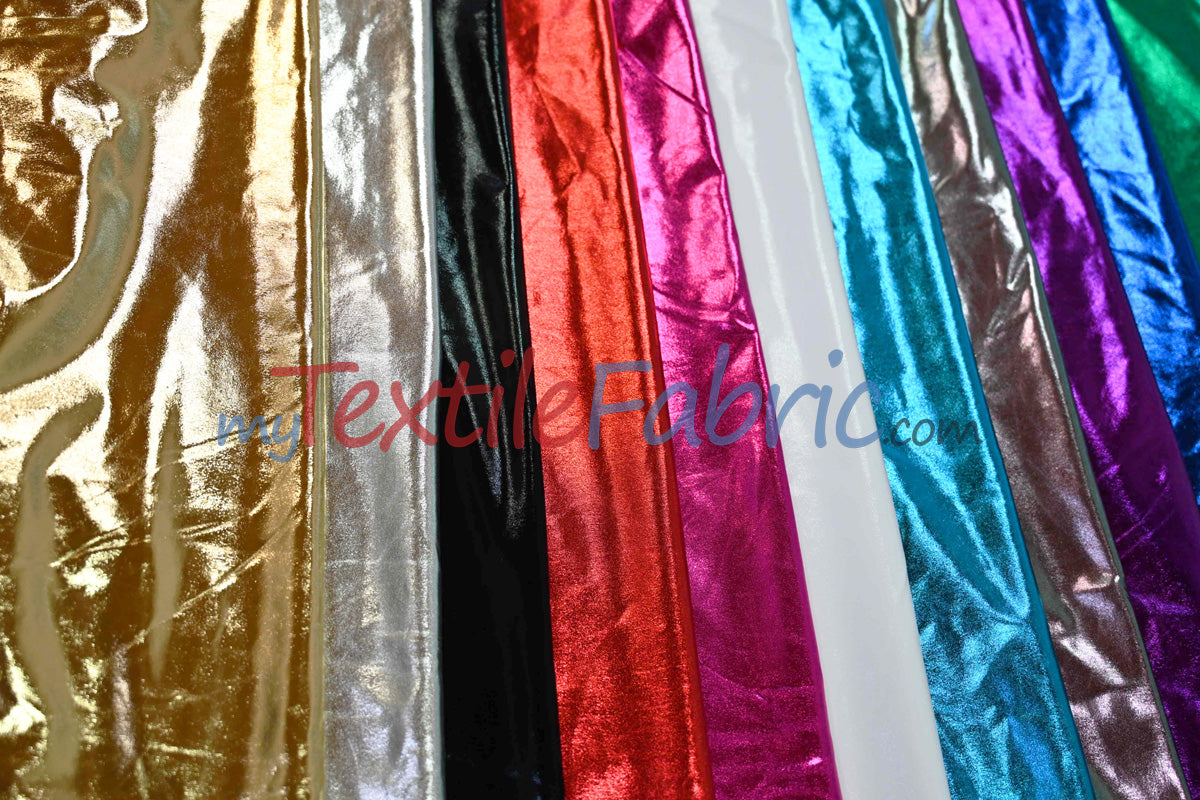 Metallic Foil Spandex Lame | Stretch Metallic Lame | Spandex Lame Fabric | All Over Foil on Stretch Knit | 60" Wide |