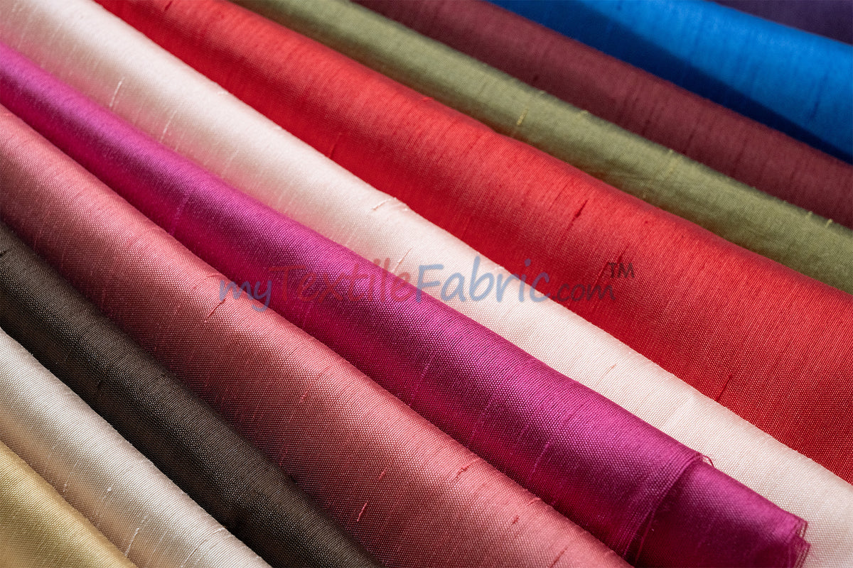 IFR Extra Wide Dupioni Silk | 100% Polyester Faux Dupioni Fabric | 120" Wide | Multiple Colors |