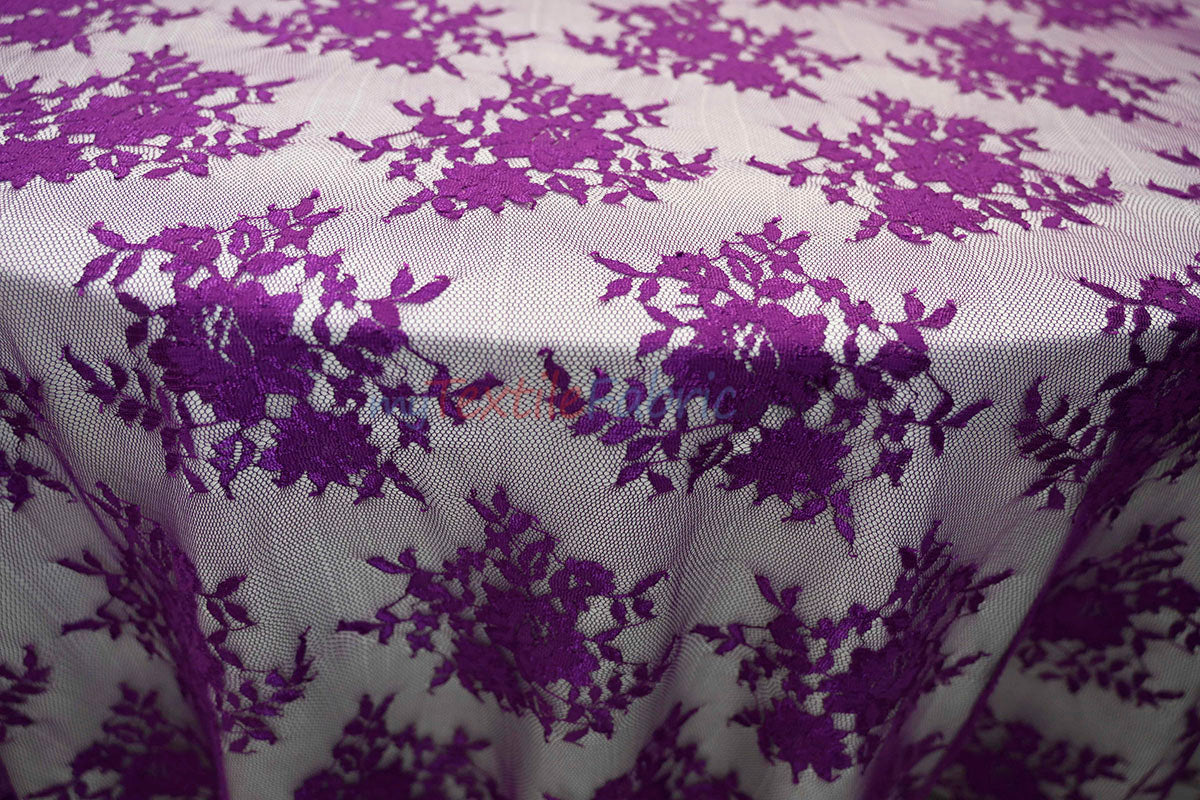 Chantilly Lace Fabric | 52” Wide | Elegant Floral Lace for Bridal & Formalwear