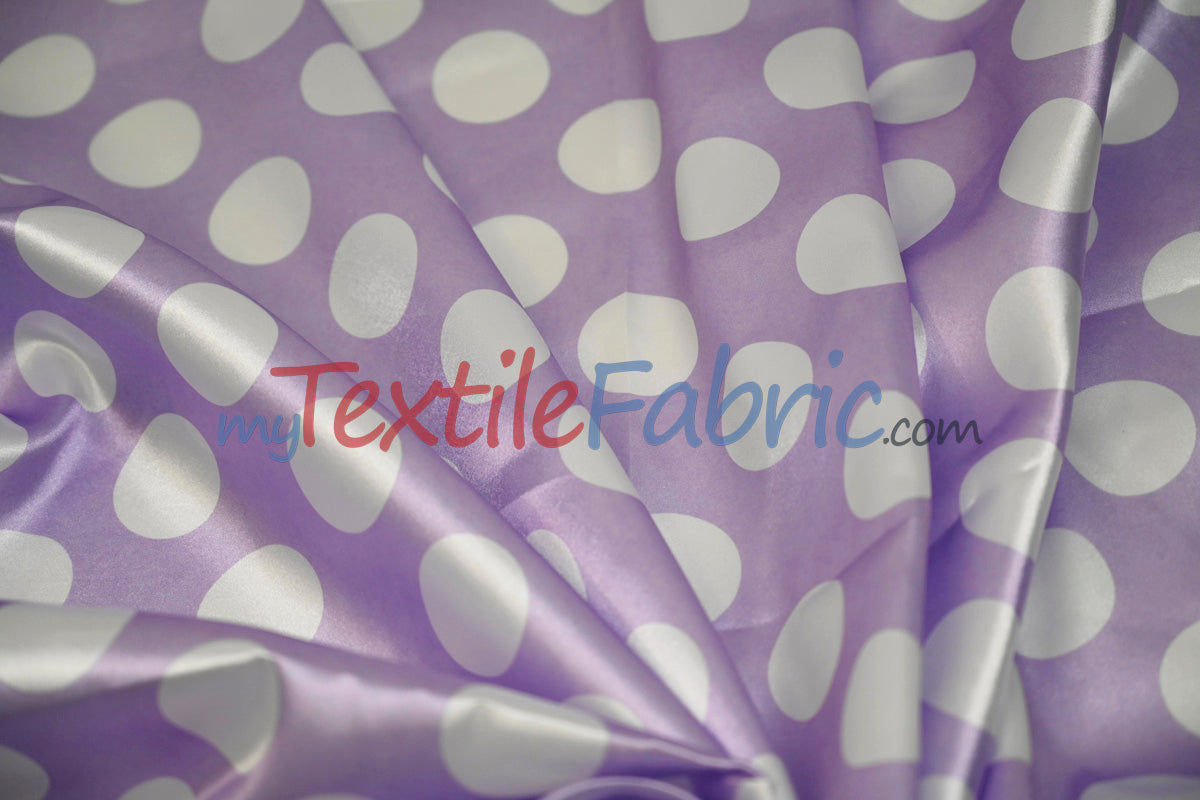 Polka Dot Satin | Soft Satin Polka Dot Charmeuse Fabric | 60" Wide |