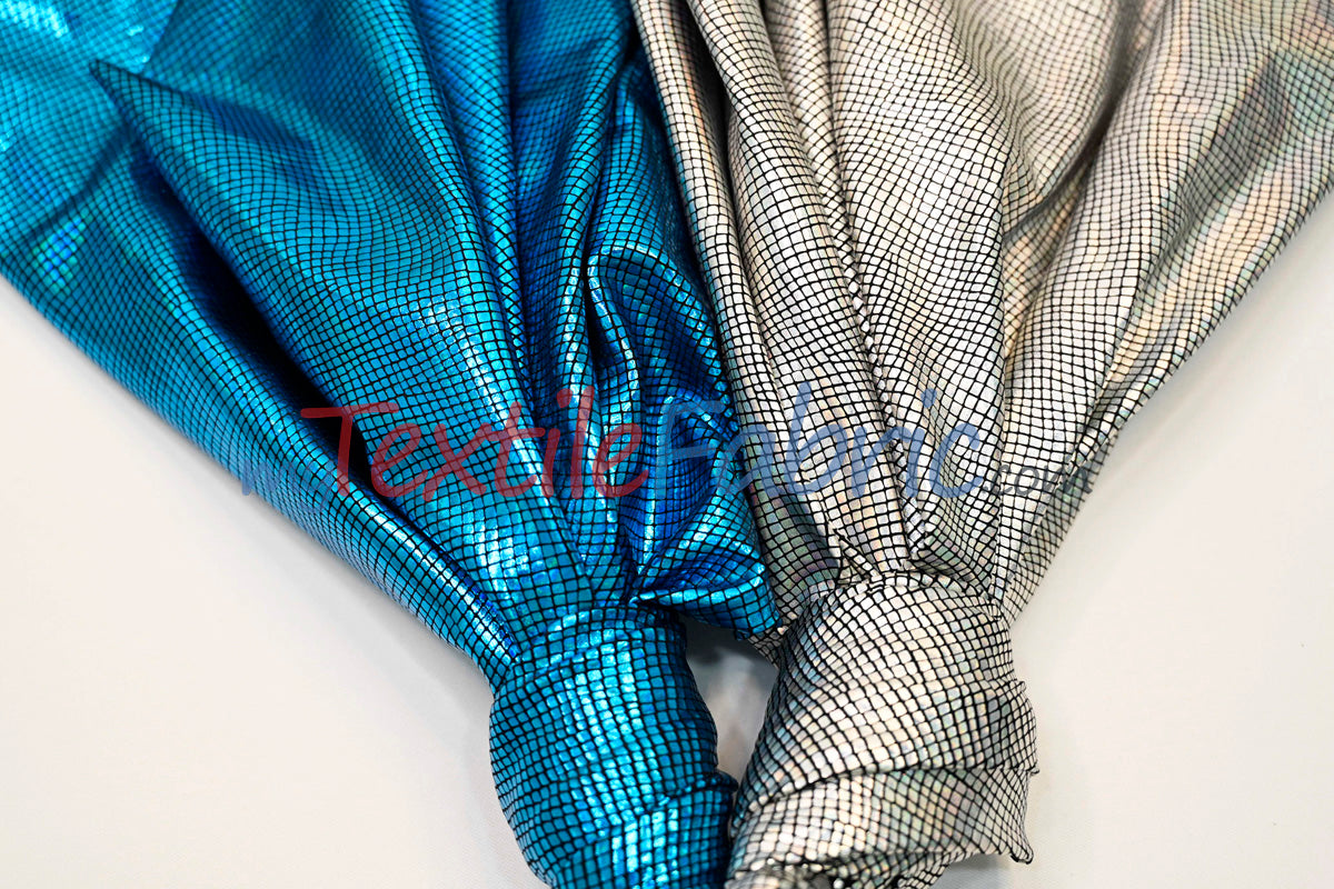 4 Way Stretch Dancewear Fabric | Metallic Snake Hologram Spandex | 58/60" Wide | Multiple Colors |