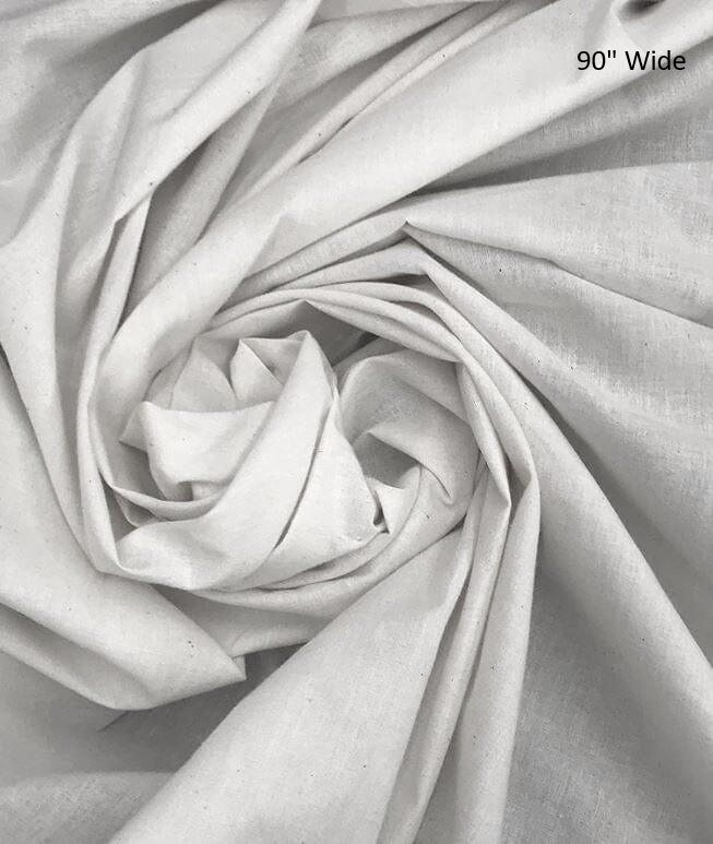 Extra Wide 100% Cotton Muslin | Bleached White Muslin | 90" Wide | White Color