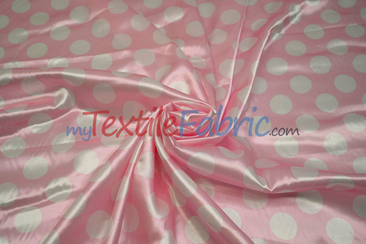Polka Dot Satin | Soft Satin Polka Dot Charmeuse Fabric | 60" Wide |