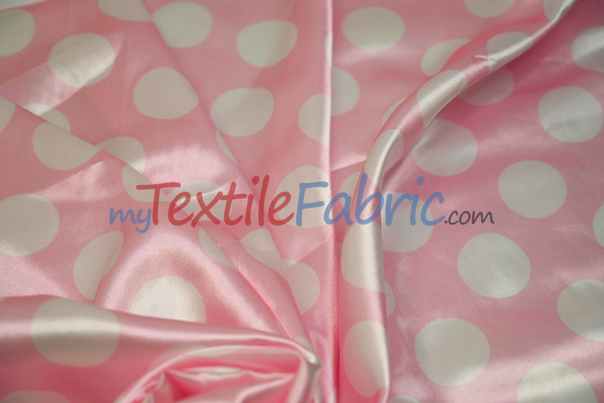 Polka Dot Satin | Soft Satin Polka Dot Charmeuse Fabric | 60" Wide |