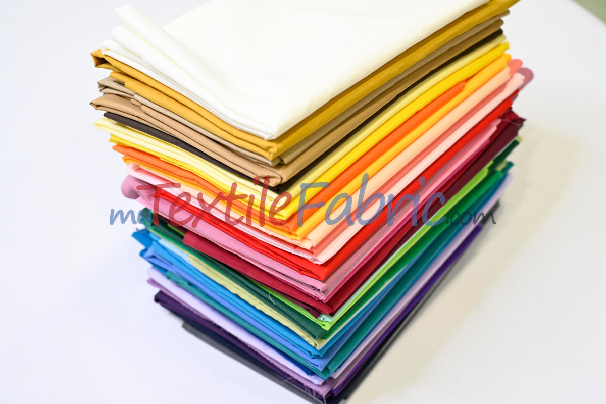 Polyester Cotton Broadcloth Fabric | 60" Wide | Solid Colors | Continuous Yards and by Bolt