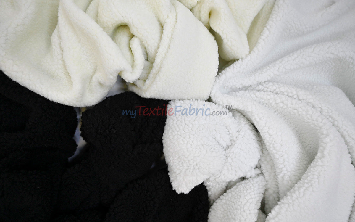 Sherpa Fleece Fabric | Soft Plush Faux Shearling | Cozy Insulating Fabric by the Yard