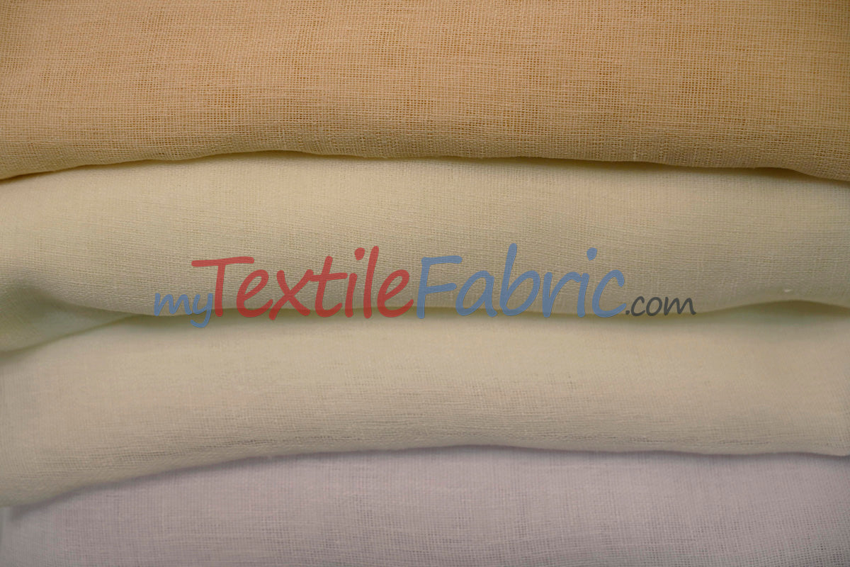 Extra Wide Turkish Sheer Fabric | 108" Wide | Textured Sheered Linen Fabric for Drapery and Curtains |