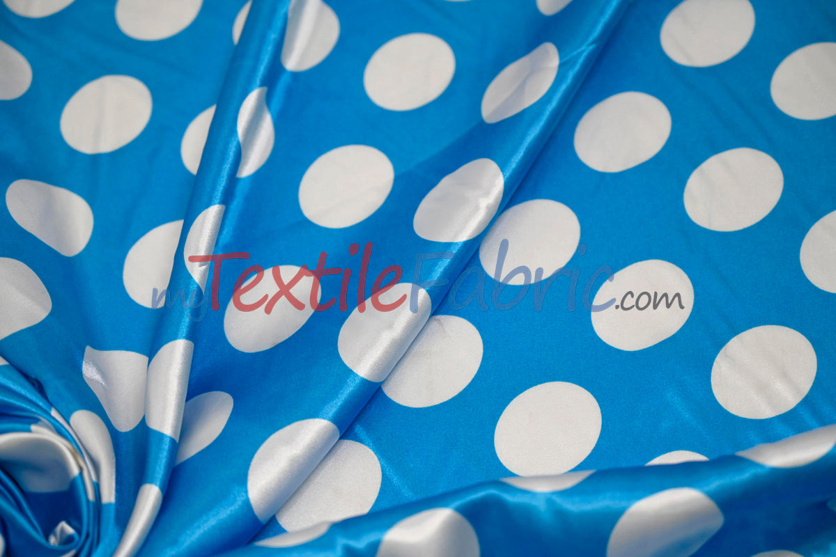 Polka Dot Satin | Soft Satin Polka Dot Charmeuse Fabric | 60" Wide |