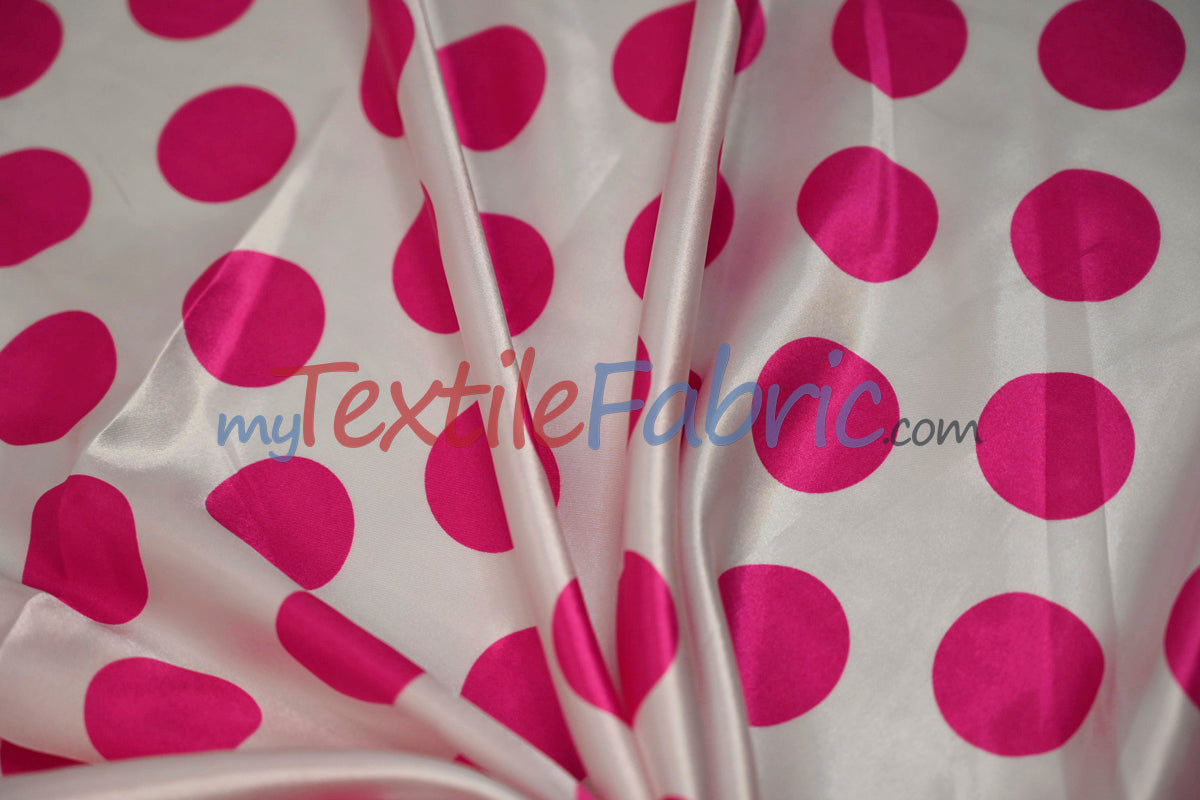 Polka Dot Satin | Soft Satin Polka Dot Charmeuse Fabric | 60" Wide |