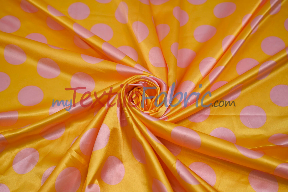 Polka Dot Satin | Soft Satin Polka Dot Charmeuse Fabric | 60" Wide |