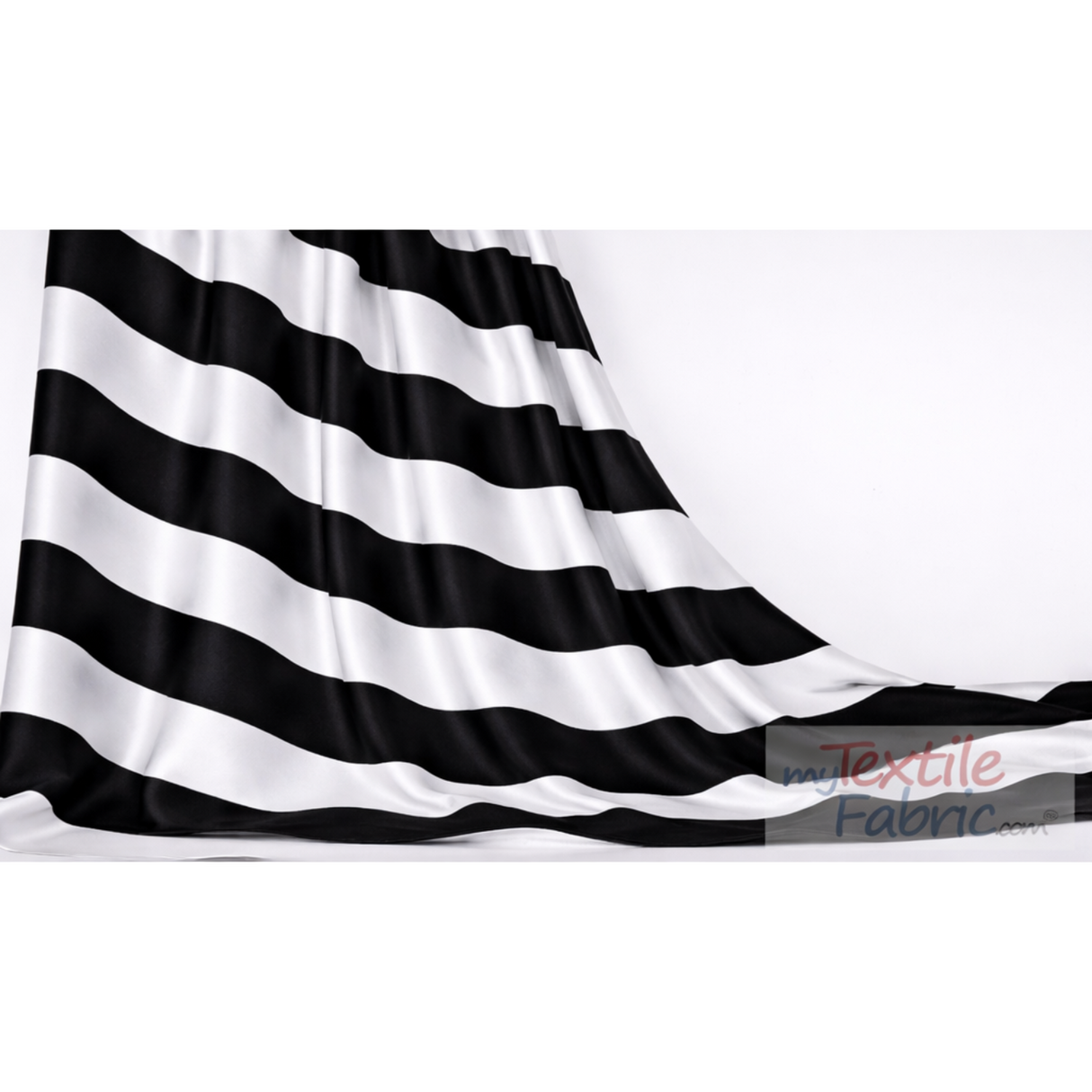 5.5" Stripe Satin Print | Dull Satin Print | 58/60" Wide | Multiple Colors | Stripe Satin Print Fabric |