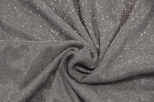 Load image into Gallery viewer, Stretch Glimmer Knit Fabric | 2 Way Stretch | 56&quot; Wide | Metallic Glitter Spandex Knit Fabric | Fabric mytextilefabric Yards 0004 Platinum 
