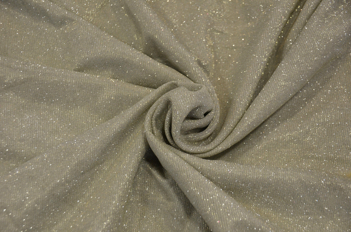 Stretch Glimmer Knit Fabric | 2 Way Stretch | 56" Wide | Metallic Glitter Spandex Knit Fabric | Fabric mytextilefabric Yards 0013 Light Silver