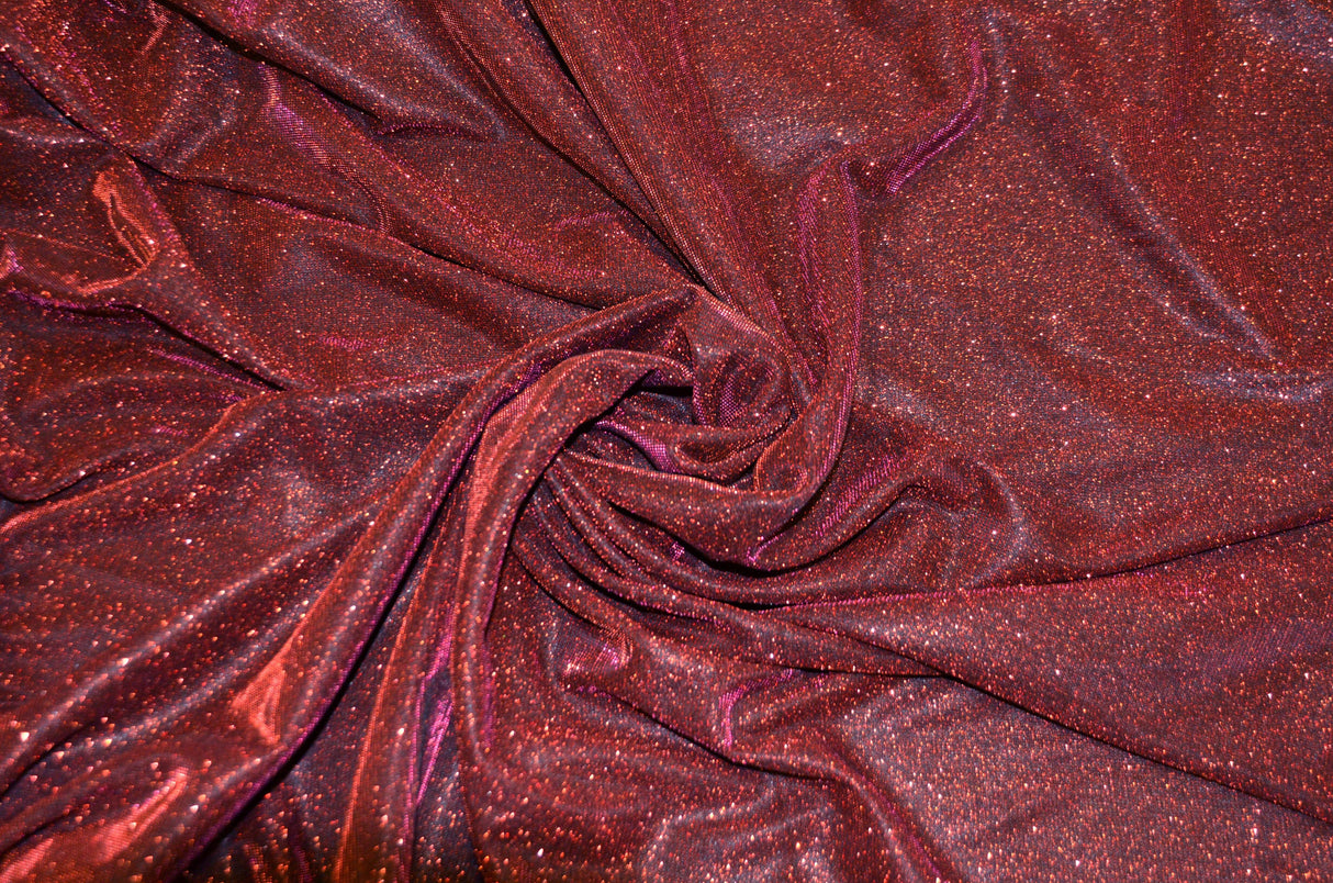 Stretch Glimmer Knit Fabric | 2 Way Stretch | 56" Wide | Metallic Glitter Spandex Knit Fabric | Fabric mytextilefabric Yards 0014 Burgundy