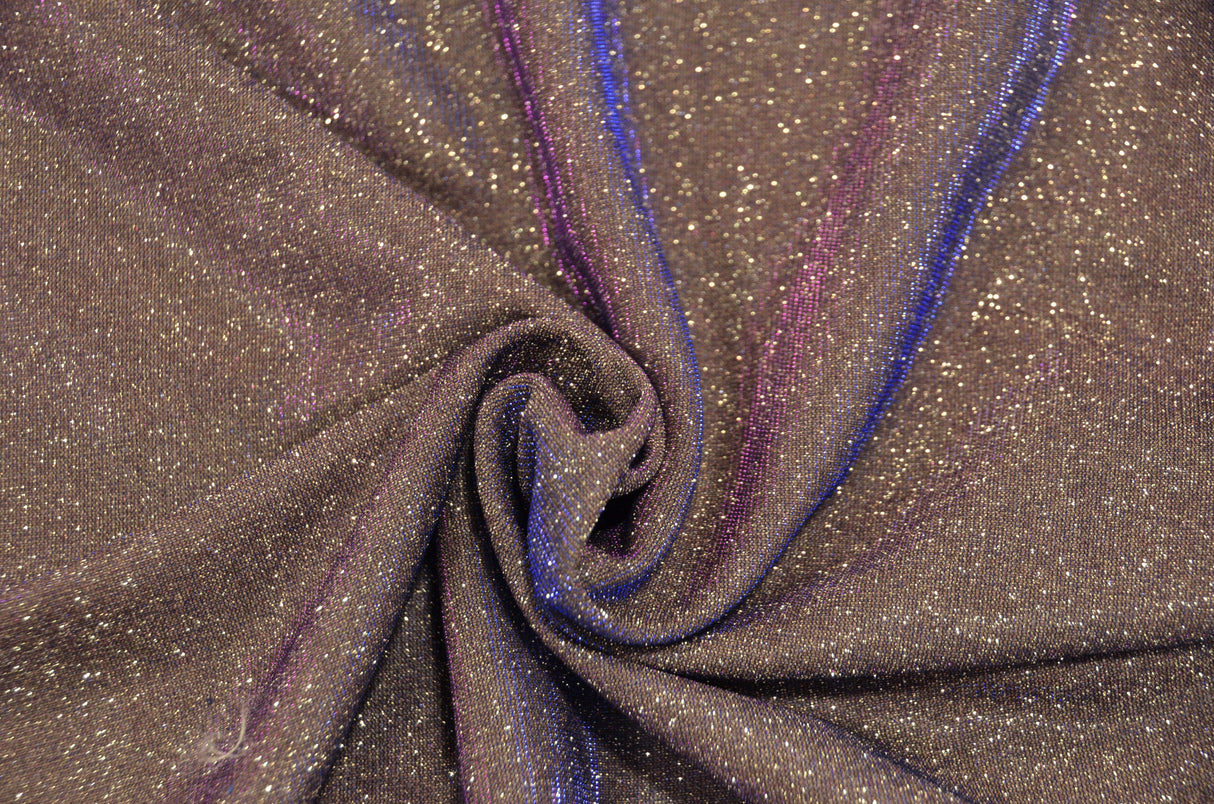 Stretch Glimmer Knit Fabric | 2 Way Stretch | 56" Wide | Metallic Glitter Spandex Knit Fabric | Fabric mytextilefabric Yards 0017 Mardi Gras