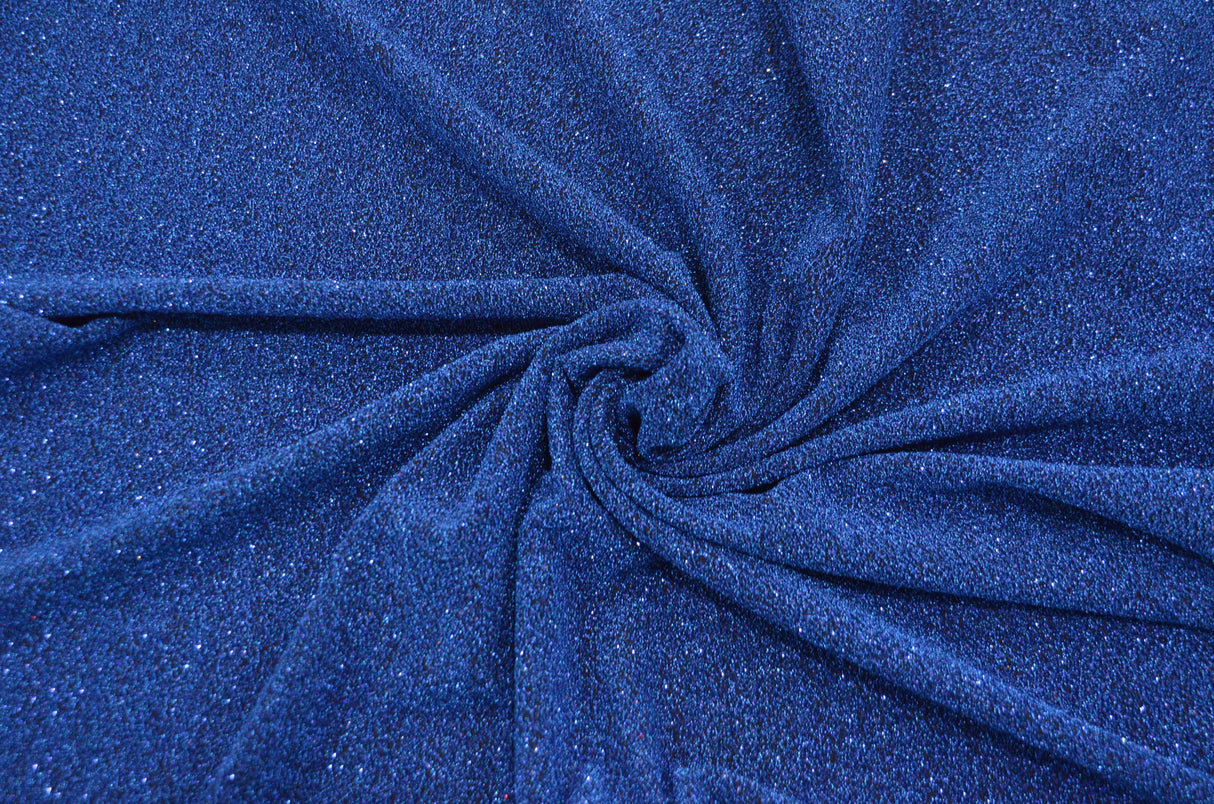 Stretch Glimmer Knit Fabric | 2 Way Stretch | 56" Wide | Metallic Glitter Spandex Knit Fabric | Fabric mytextilefabric Yards 0022 Royal (Different Texture)