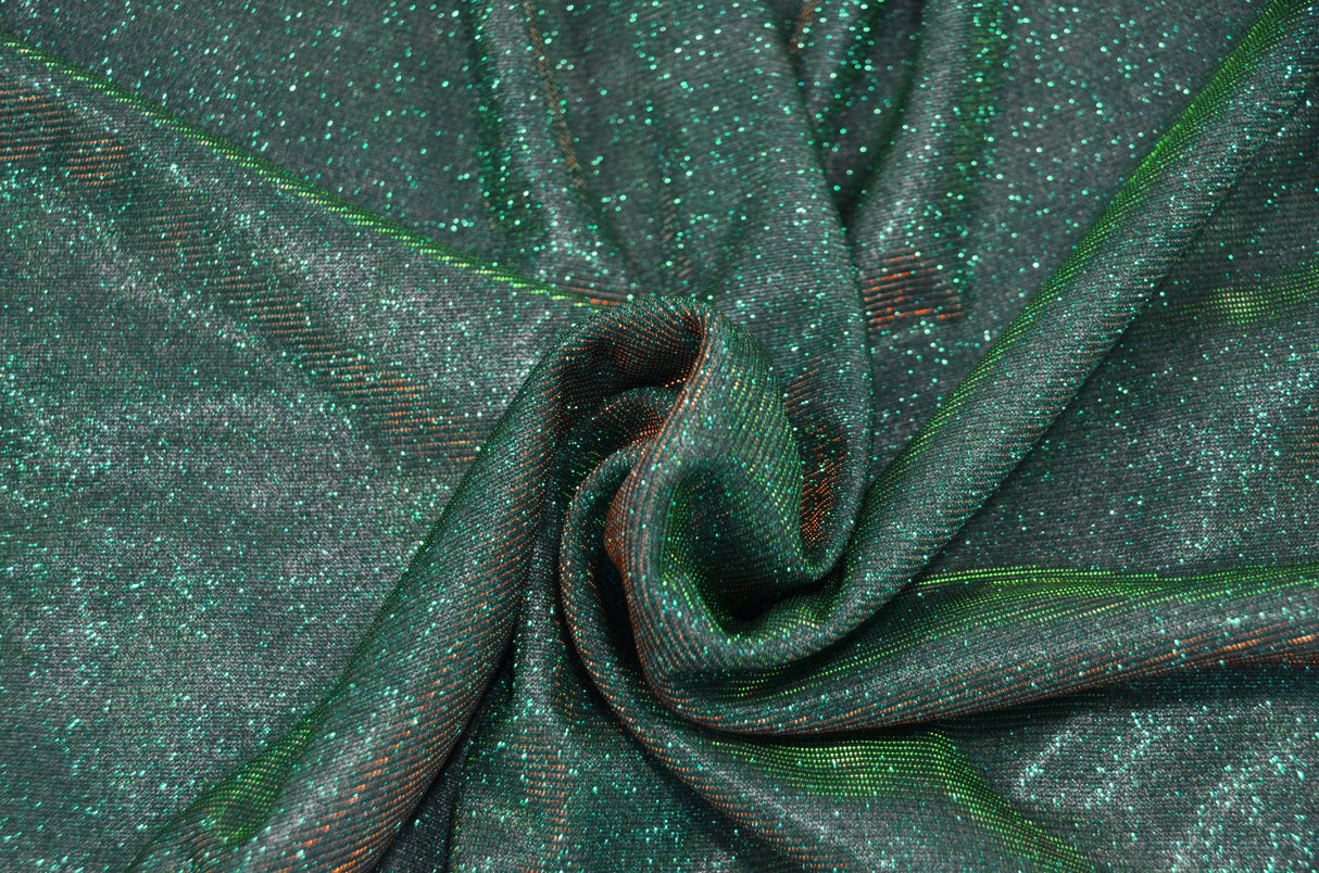 Stretch Glimmer Knit Fabric | 2 Way Stretch | 56" Wide | Metallic Glitter Spandex Knit Fabric | Fabric mytextilefabric Yards 0024 Jade