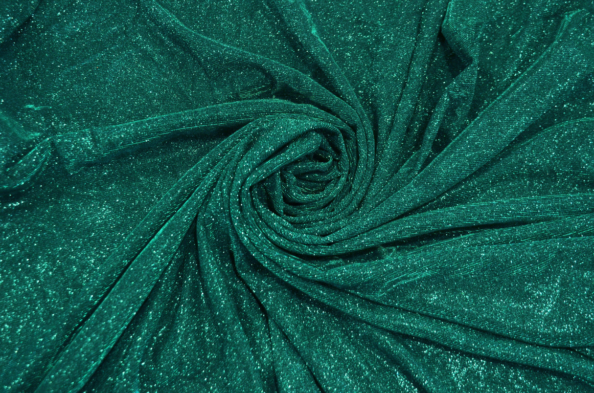Stretch Glimmer Knit Fabric | 2 Way Stretch | 56" Wide | Metallic Glitter Spandex Knit Fabric | Fabric mytextilefabric Yards 0031-3 TEAL