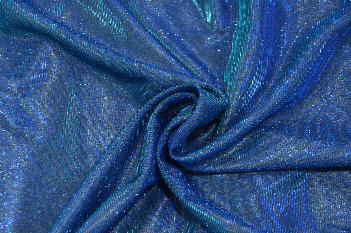 Stretch Glimmer Knit Fabric | 2 Way Stretch | 56" Wide | Metallic Glitter Spandex Knit Fabric | Fabric mytextilefabric Yards 0043 Steele Blue