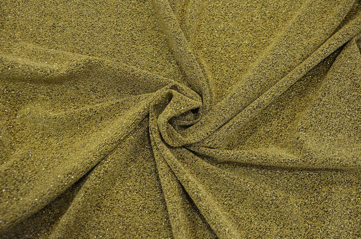 Stretch Glimmer Knit Fabric | 2 Way Stretch | 56" Wide | Metallic Glitter Spandex Knit Fabric | Fabric mytextilefabric Yards 0100 Dark Gold (Different Texture)