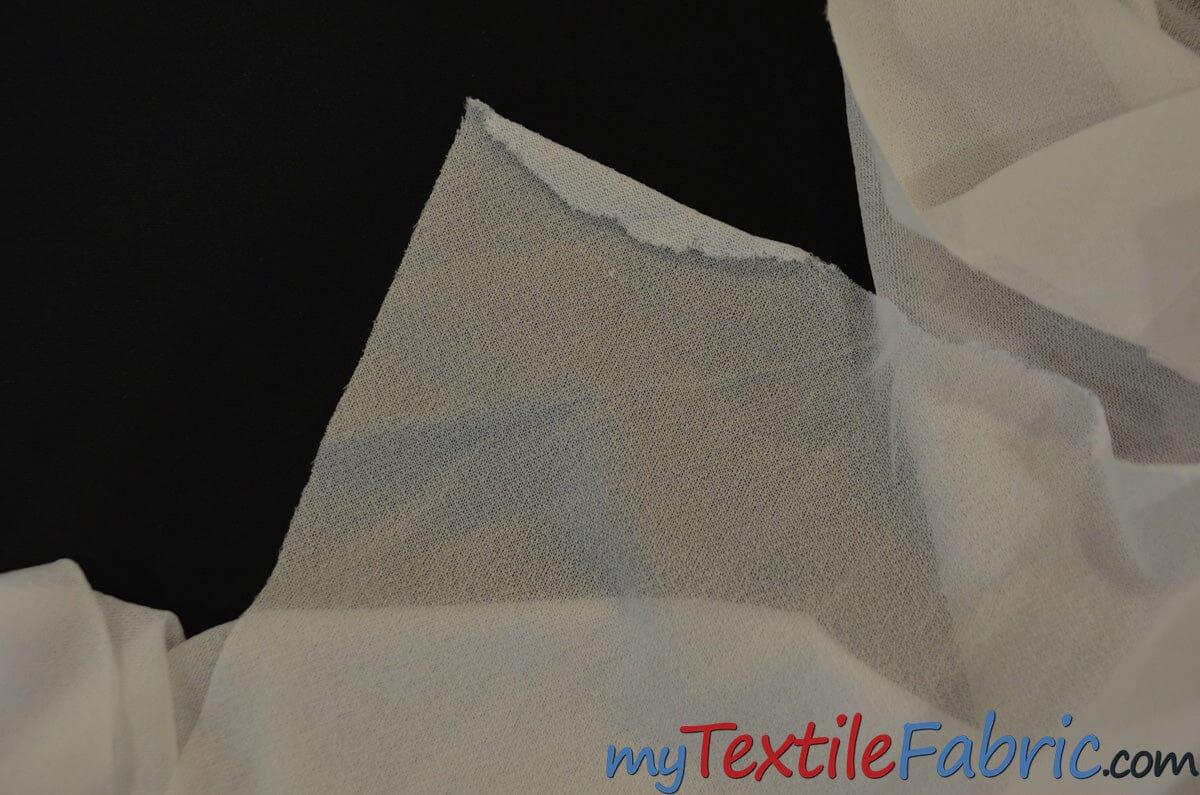 Lightweight Iron on Tricot Fusible Interfacing Interlining | Glued Tricot Fusing Fabric | 60" Wide | Fusible | White and Black | Fabric mytextilefabric