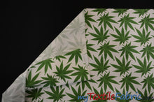 Load image into Gallery viewer, Marijuana Cannabis Leaf Cotton Fabric | 100% Cotton Print | 60&quot; Wide | Ganja Flower Cotton Print | Hemp Leaf Cotton Print | Face Mask, Shirts, Herb Fabric | Fabric mytextilefabric 
