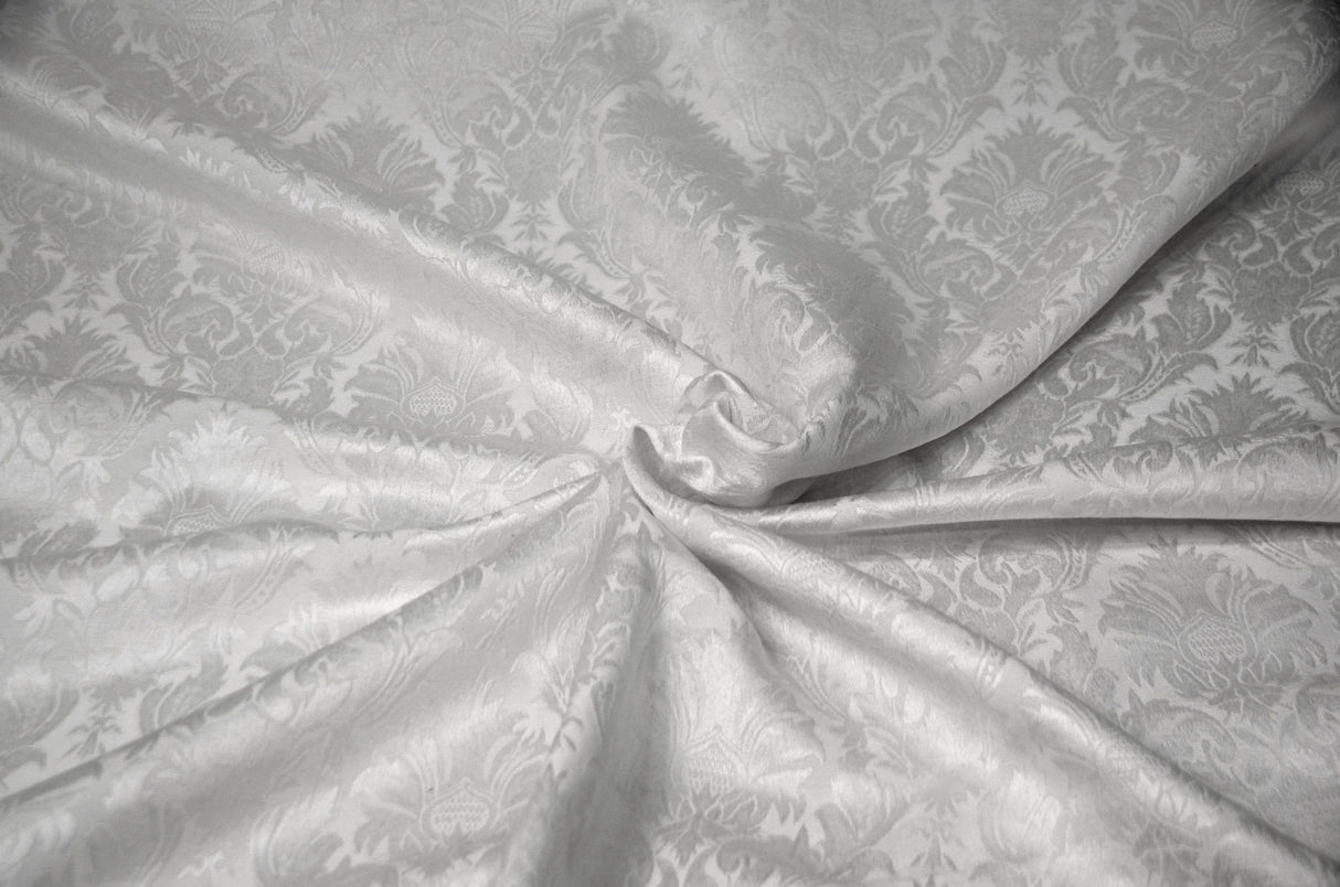 Vintage Damask Fabric | Damask Brocade Fabric | 58" Wide | Drapery, Curtains, Tablecloth, Costume | Multiple Colors | Fabric mytextilefabric Yards White