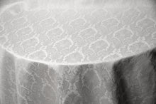 Load image into Gallery viewer, Vintage Damask Fabric | Damask Brocade Fabric | 58&quot; Wide | Drapery, Curtains, Tablecloth, Costume | Multiple Colors | Fabric mytextilefabric Bolts White 
