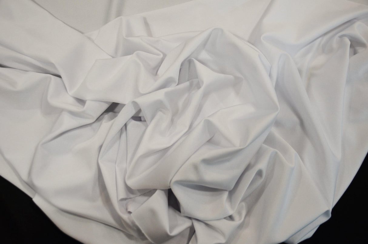 Yoga Spandex Fabric | 60" Wide | Active Wear and Sportswear Fabric | Poly Spandex for Digital Printing | Slight Sheen 4 Way Stretch Knit | White and Black Color | Fabric mytextilefabric Yards White