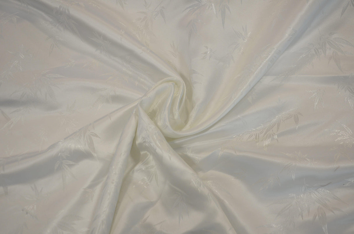 Oriental Bamboo Brocade | Chinese Bamboo Brocade | 45" Wide | Chinese Brocade Fabric | Fabric mytextilefabric Yards White