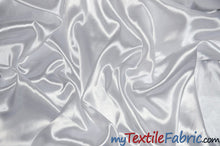 Load image into Gallery viewer, Stretch Charmeuse Satin Fabric | Soft Silky Satin Fabric | 96% Polyester 4% Spandex | Multiple Colors | Continuous Yards | Fabric mytextilefabric White 
