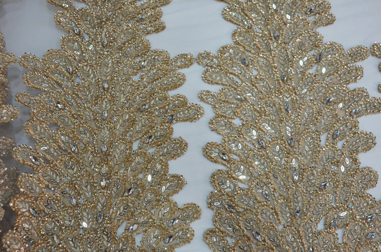 Skin Bridal Lace Fabric | E15170 | Skin Embroidery Lace Fabric | 50" Wide | Wedding Beaded Lace Fabric | Fabric mytextilefabric